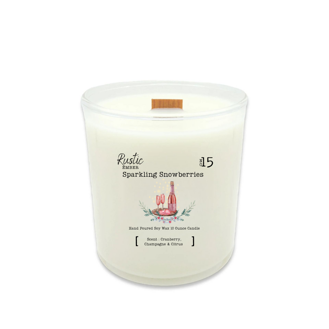Rustic Ember| Sparkling Snowberries| 10 Ounce Candle