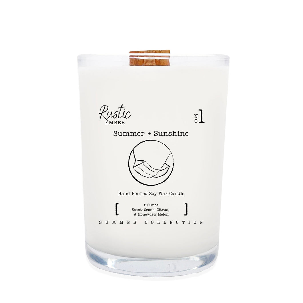 Summer + Sunshine | 8 Ounce Candle | Rustic Ember