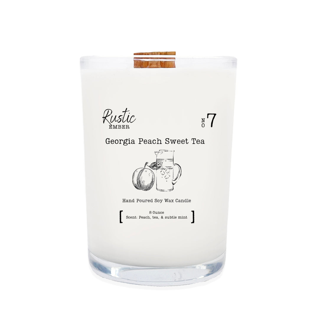 Rustic Ember | Georgia Peach Sweet Tea | 8 Ounce Candle