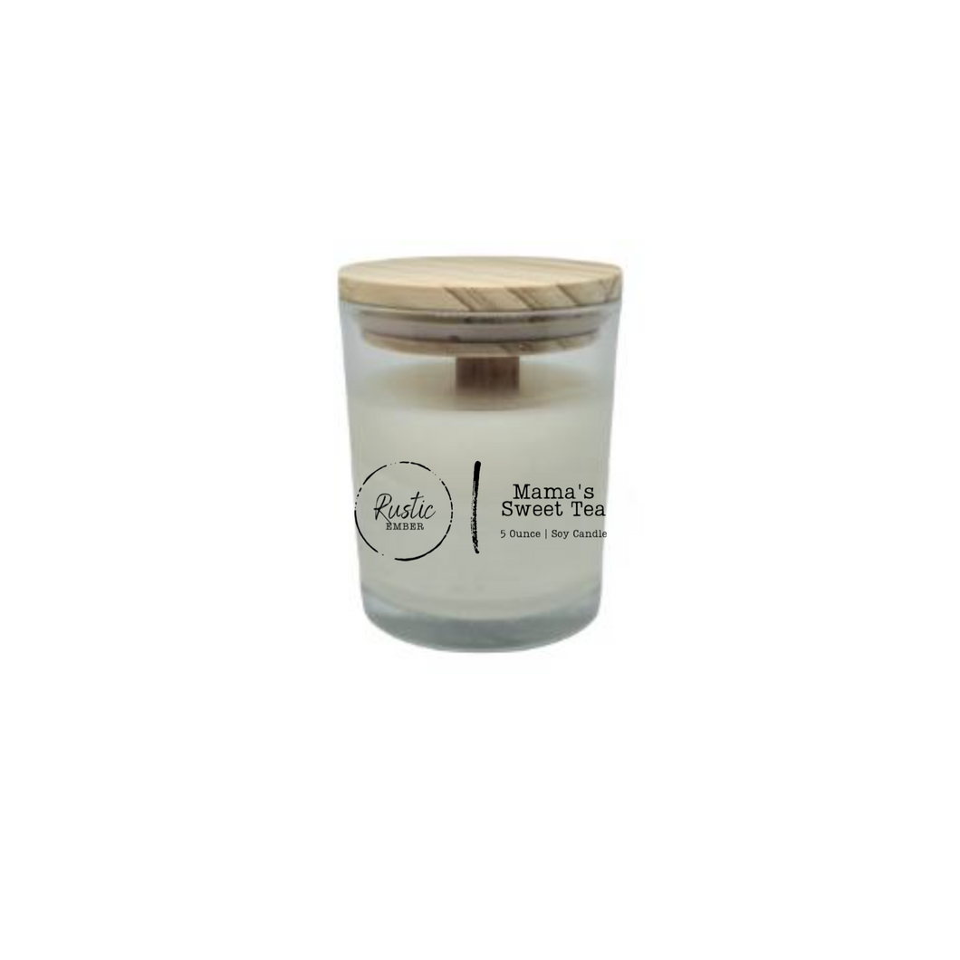 Rustic Ember | Mama's Sweet Tea | 5 Ounce Candle with Bamboo Lid