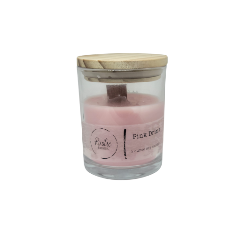 Rustic Ember | Pink Drink | 5 Ounce Candle with Bamboo Lid