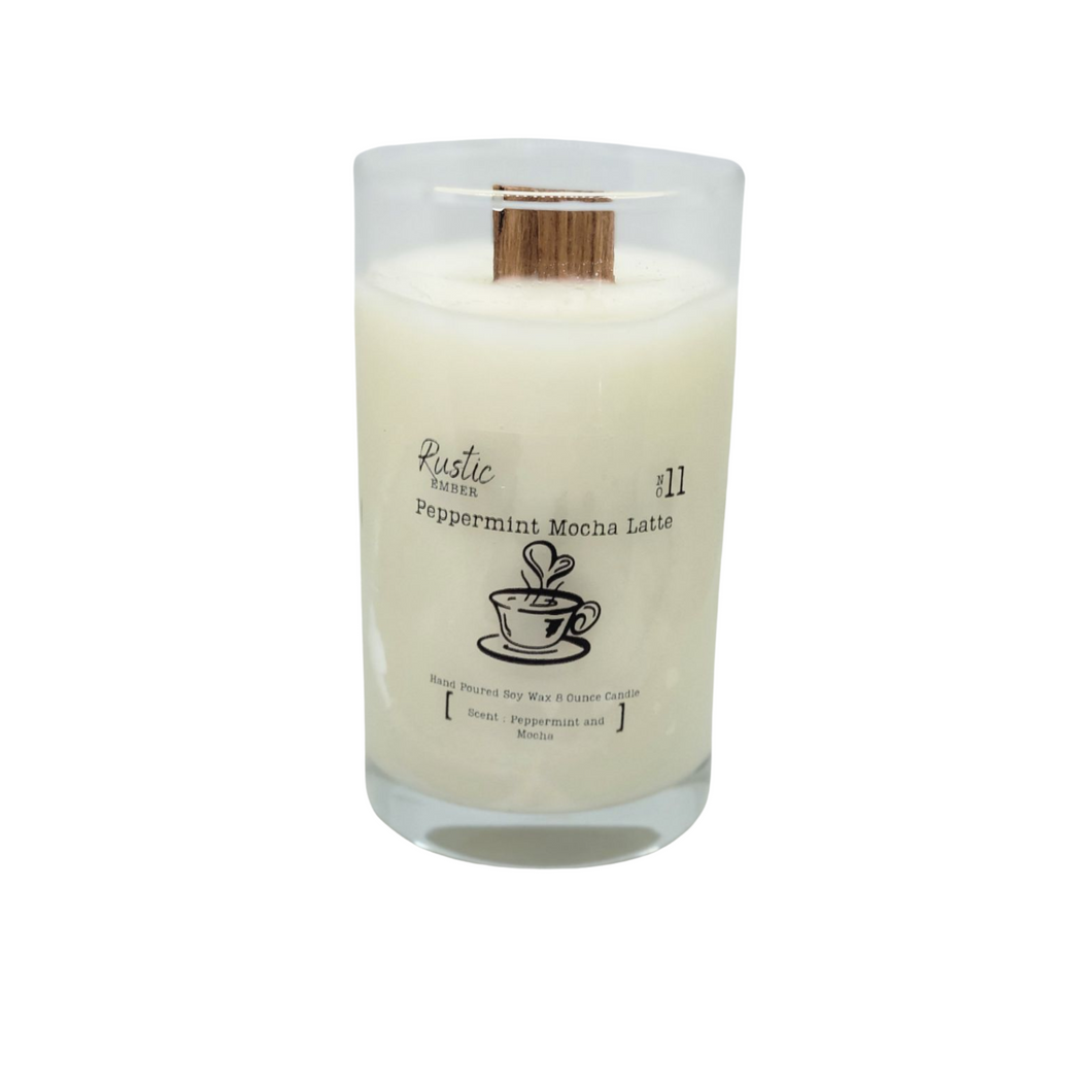 Rustic Ember | Peppermint Mocha Latte | 8 Ounce Candle